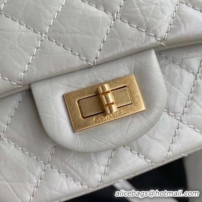 Buy Luxury Chanel 2.55 Calfskin Flap Bag A37586 light grey