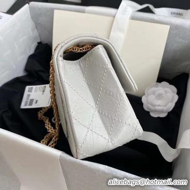 Buy Luxury Chanel 2.55 Calfskin Flap Bag A37586 light grey