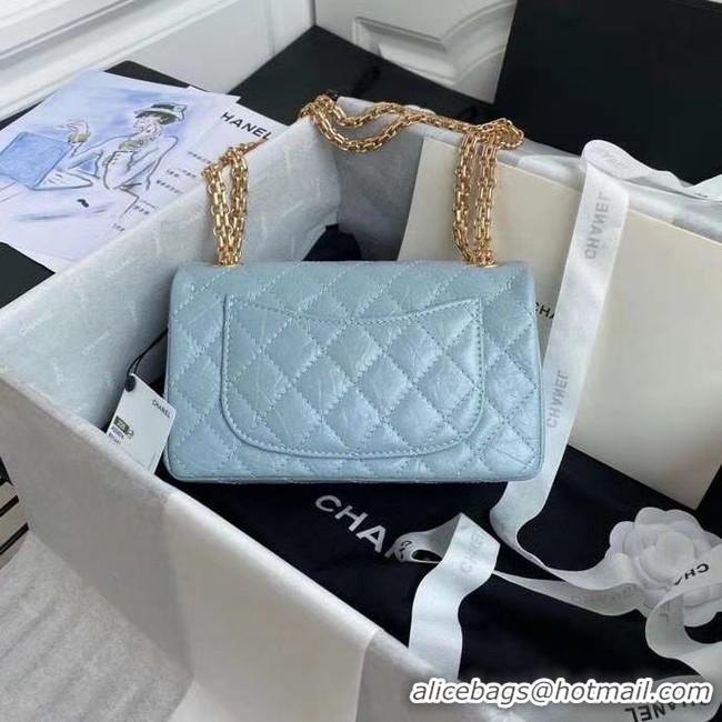 Promotional Chanel 2.55 Calfskin Flap Bag A37586 sky blue