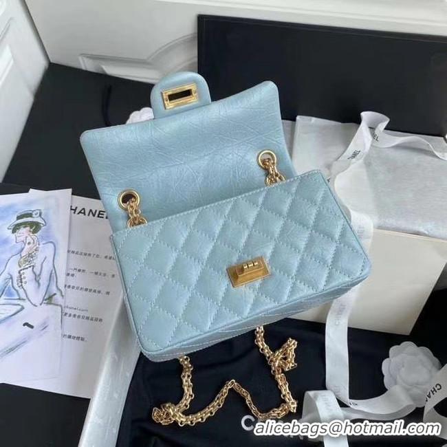 Promotional Chanel 2.55 Calfskin Flap Bag A37586 sky blue