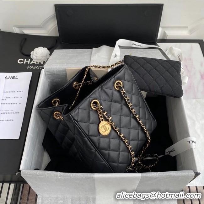 New Style Chanel Original Lather Shopping bag AS1844 black