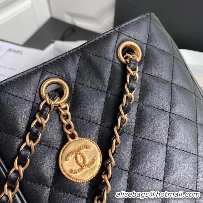 New Style Chanel Original Lather Shopping bag AS1844 black