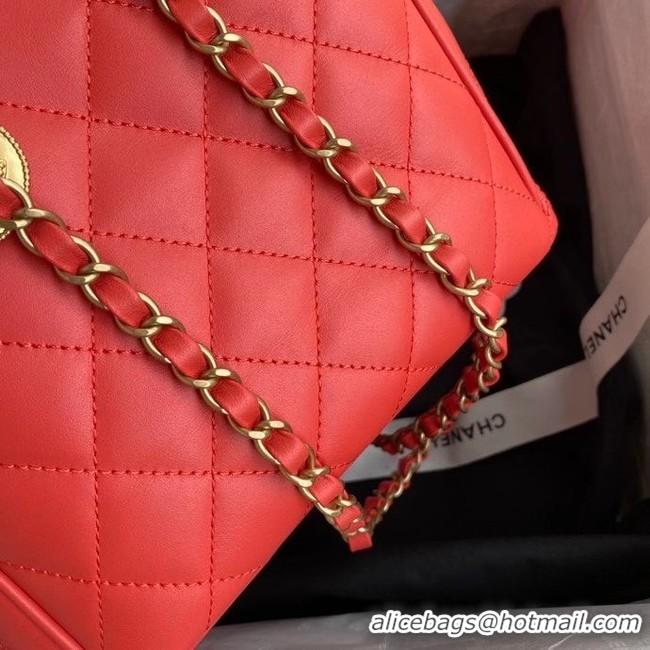 Buy Fashionable Chanel Original Lather Shopping bag AS1844 red