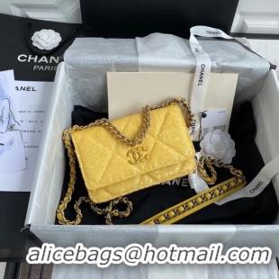 Good Quality Chanel 19 Chain Wallet WOC AP0957 yellow