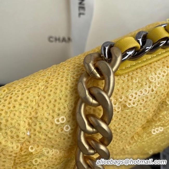 Good Quality Chanel 19 Chain Wallet WOC AP0957 yellow