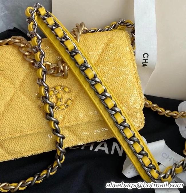 Good Quality Chanel 19 Chain Wallet WOC AP0957 yellow