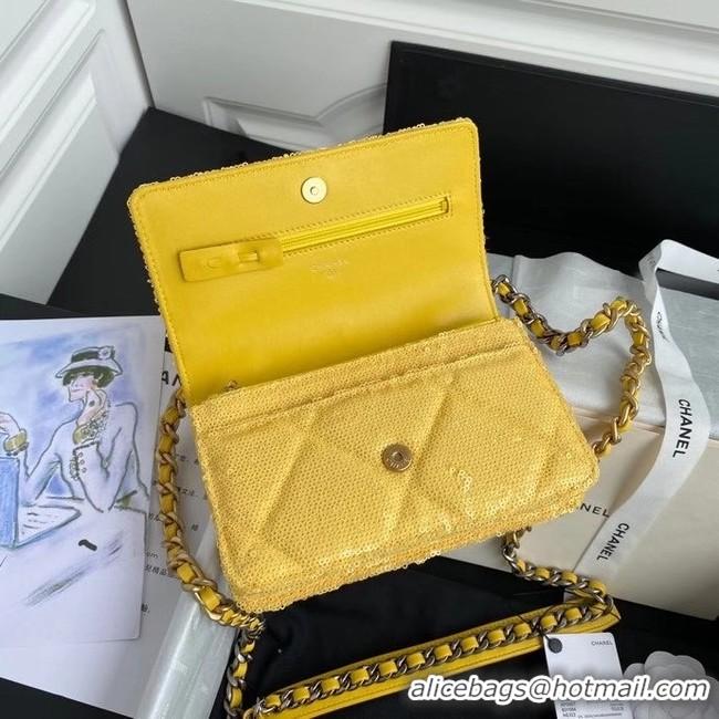 Good Quality Chanel 19 Chain Wallet WOC AP0957 yellow