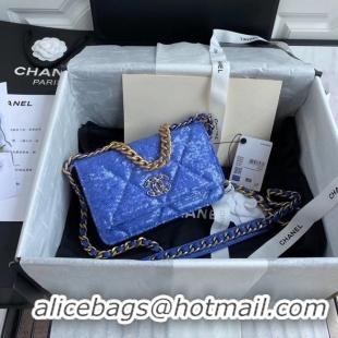 Well Crafted Chanel 19 Chain Wallet WOC AP0957 blue