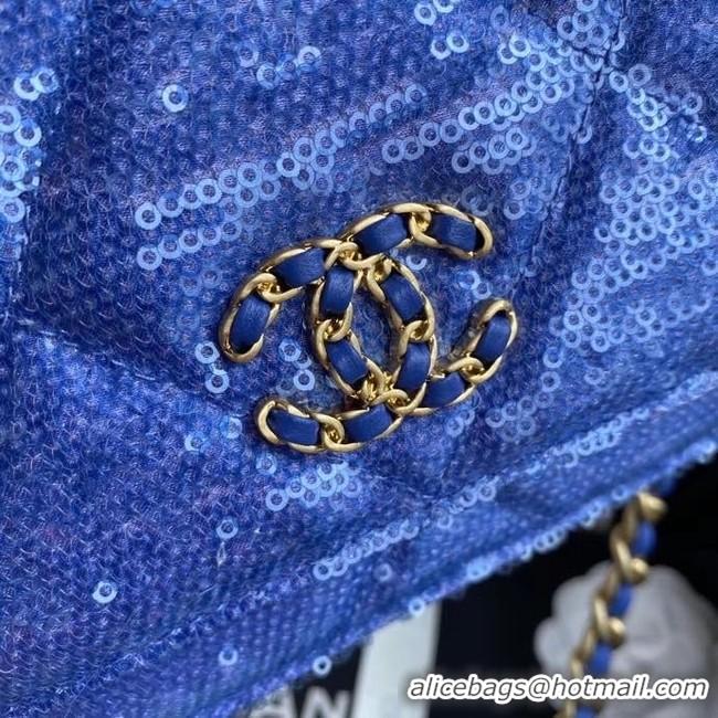 Well Crafted Chanel 19 Chain Wallet WOC AP0957 blue