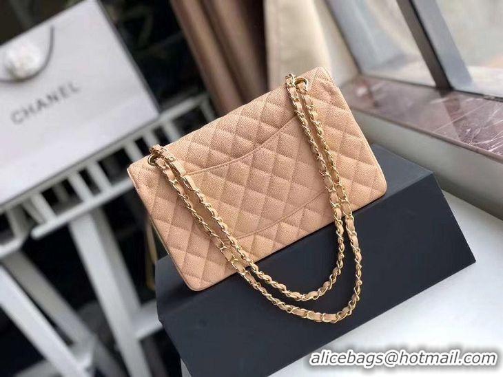 Unique Discount Chanel Double Flaps Bags Apricot Original Caviar Leather A36097 Gold