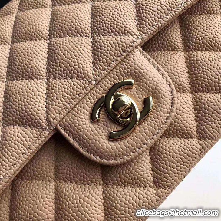 Unique Discount Chanel Double Flaps Bags Apricot Original Caviar Leather A36097 Gold