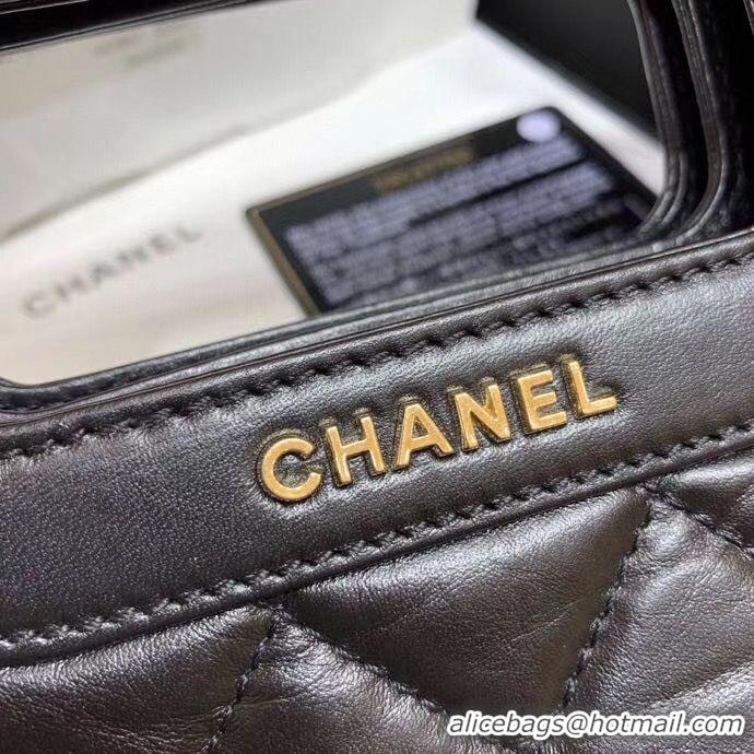 Well Crafted Chanel Original Soft Leather Bag & Gold-Tone Metal AS1430 Black