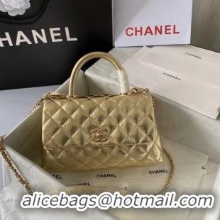 Buy Discount Chanel Small Flap Bag with Top Handle 92990 GOLD