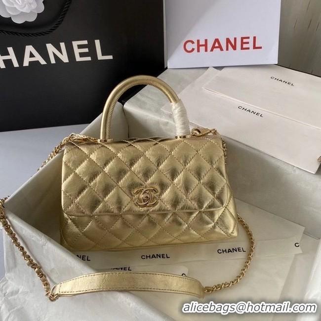 Buy Discount Chanel Small Flap Bag with Top Handle 92990 GOLD