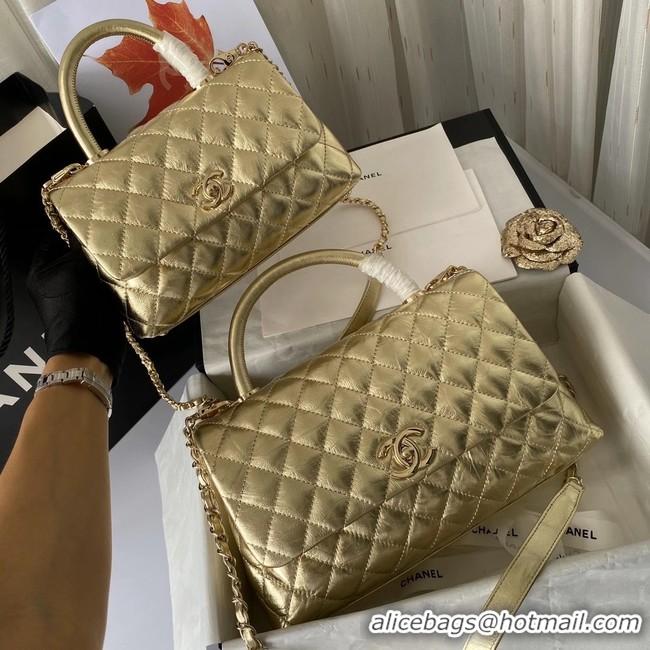 Buy Discount Chanel Small Flap Bag with Top Handle 92990 GOLD