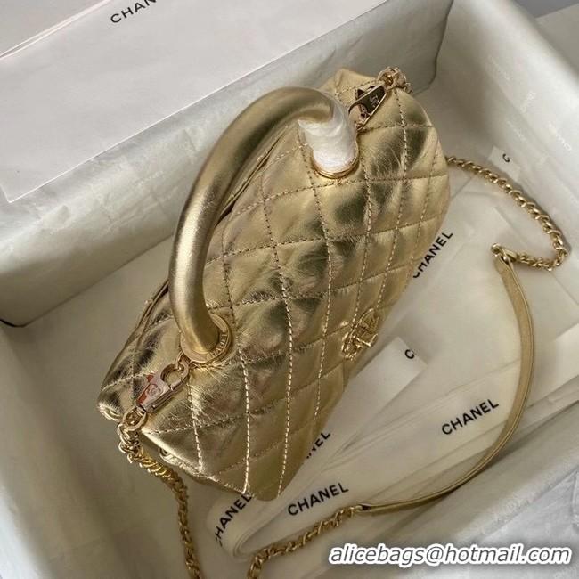 Buy Discount Chanel Small Flap Bag with Top Handle 92990 GOLD