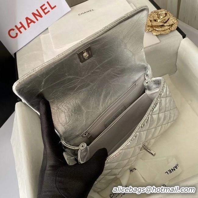 Good Taste Chanel Small Flap Bag with Top Handle 92990 Silver