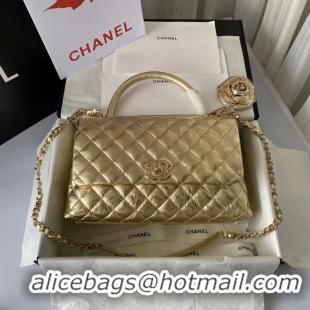 Grade Design Chanel Flap Bag with Top Handle A92991 gold