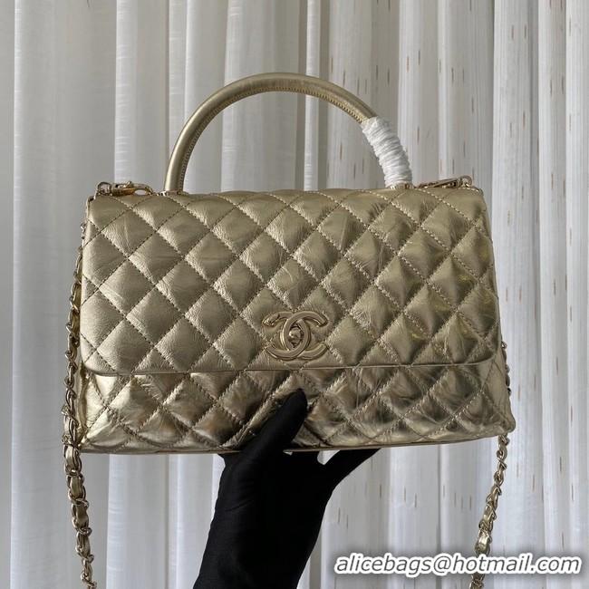 Grade Design Chanel Flap Bag with Top Handle A92991 gold