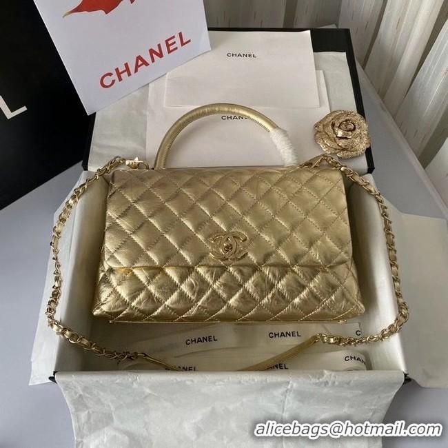 Grade Design Chanel Flap Bag with Top Handle A92991 gold