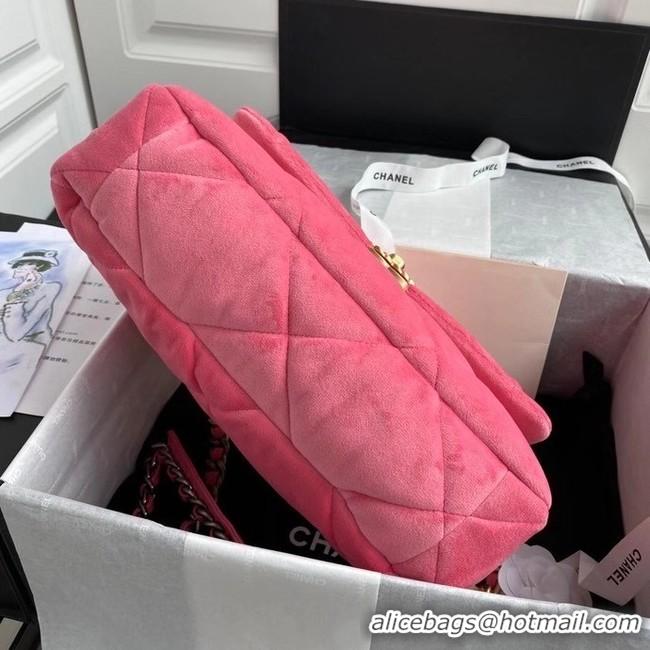 Affordable Price Chanel 19 flap bag velvet AS1161 pink