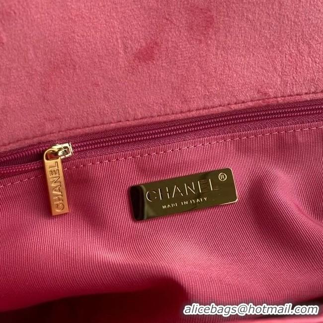 Affordable Price Chanel 19 flap bag velvet AS1161 pink