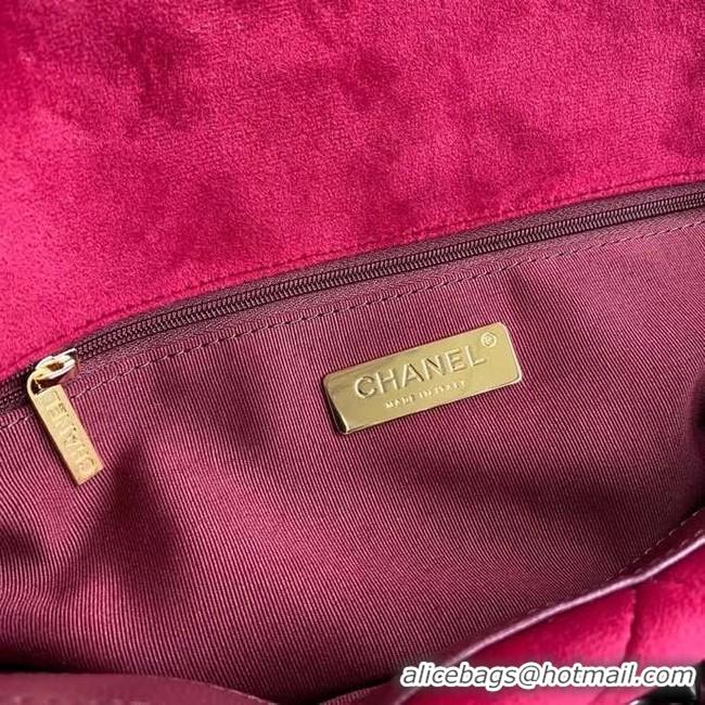 Promotional Chanel 19 flap bag velvet AS1161 red