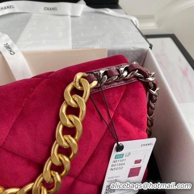 Promotional Chanel 19 flap bag velvet AS1161 red