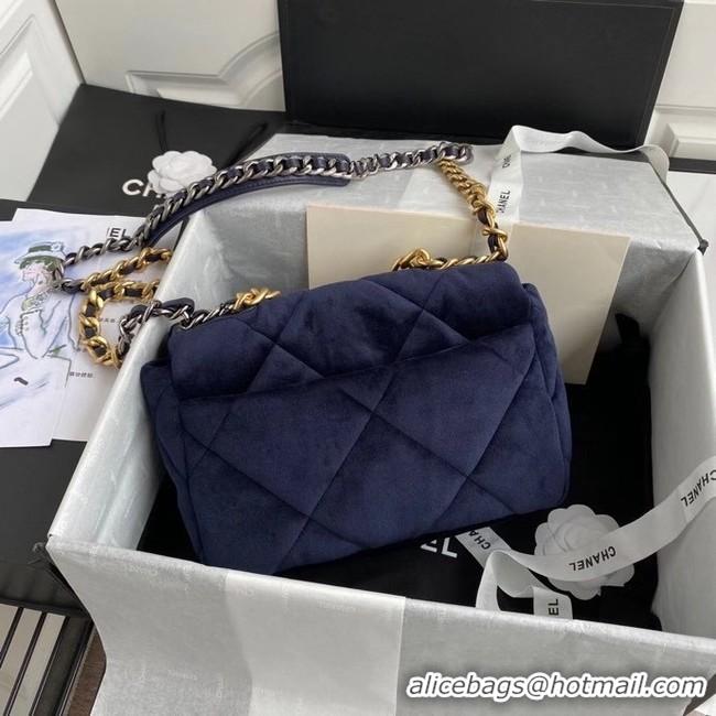 Cheap Price Chanel 19 flap bag velvet AS1160 Royal Blue