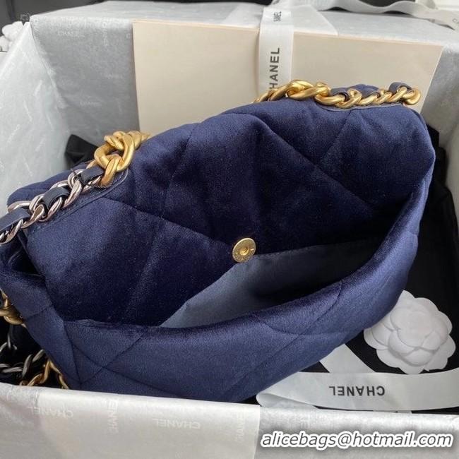 Cheap Price Chanel 19 flap bag velvet AS1160 Royal Blue