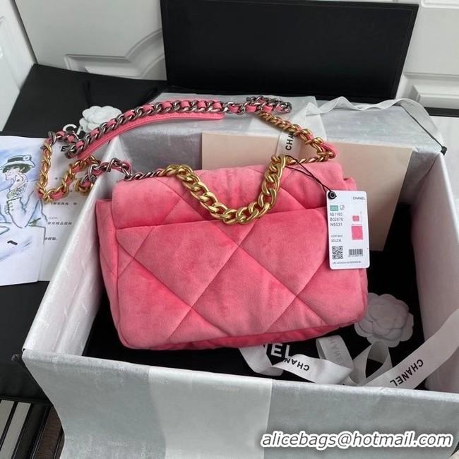 Traditional Specials Chanel 19 flap bag velvet AS1160 pink