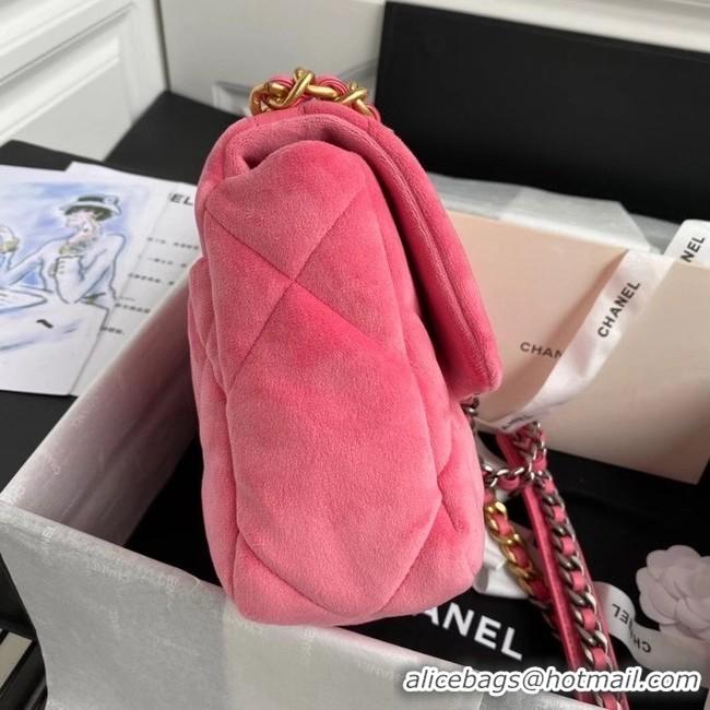 Traditional Specials Chanel 19 flap bag velvet AS1160 pink