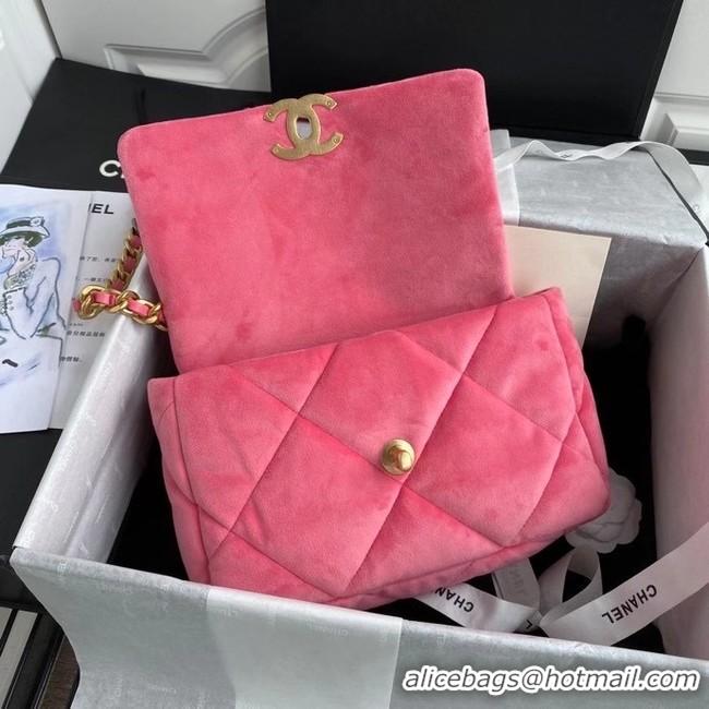 Traditional Specials Chanel 19 flap bag velvet AS1160 pink