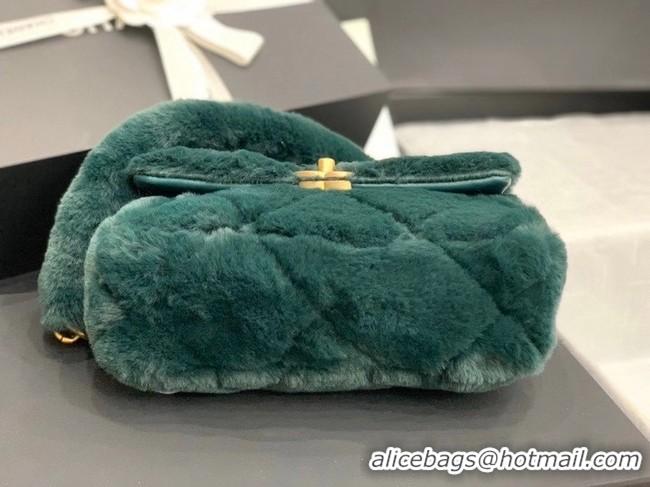 Promotional Chanel flap bag Shearling Lambskin & Gold-Tone Metal AS2240 green