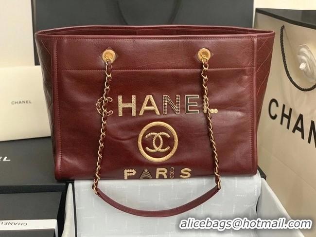 Good Product Promotional Chanel shopping bag A67001 Burgundy