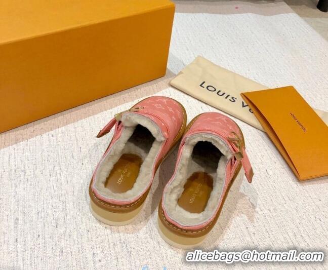 Charming Louis Vuitton LV Cosy Monogram Denim Mules Pink 20931