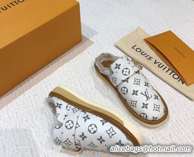 Stylish Louis Vuitton LV Cosy Monogram Canvas Mules 20931 White