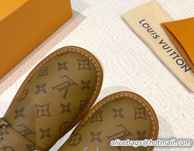 Hot Style Louis Vuitton LV Cosy Monogram Canvas Mules Taupe 20931 Brown