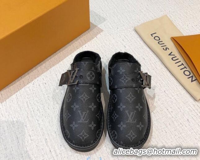 Classic Hot Louis Vuitton LV Cosy Monogram Canvas Mules Taupe 20931 Black