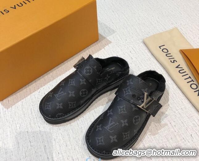 Classic Hot Louis Vuitton LV Cosy Monogram Canvas Mules Taupe 20931 Black