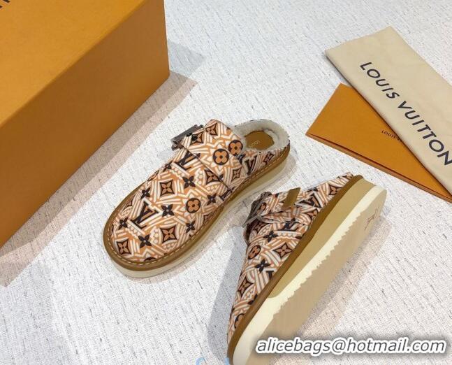 Good Quality Louis Vuitton LV Crafty Cosy Canvas Mules 20931 Caramel Brown