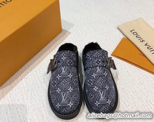 Good Product Louis Vuitton LV Crafty Cosy Canvas Mules 20931 Grey