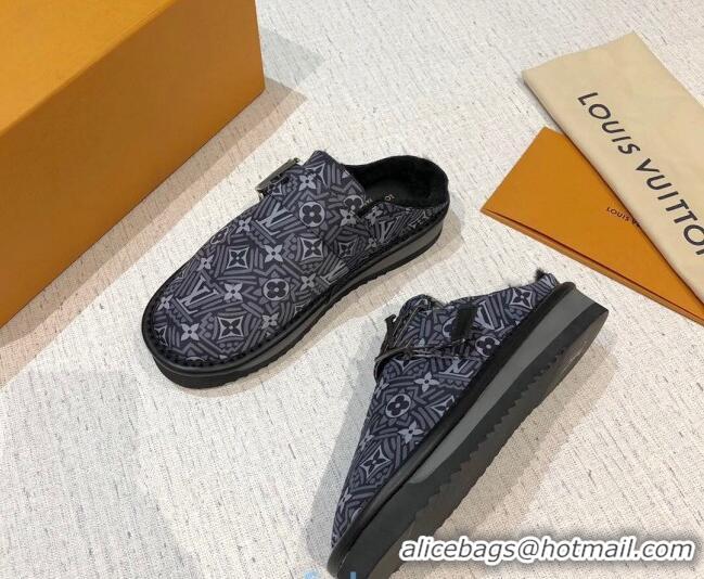 Good Product Louis Vuitton LV Crafty Cosy Canvas Mules 20931 Grey