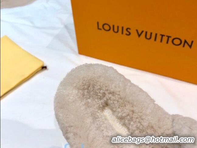 Best Price Louis Vuitton LV Homey Lambskin Wool Flat Mules 92134 Beige