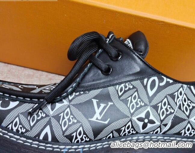 Best Price Louis Vuitton LV Beaubourg Platform Derby Lace-up Loafers in 1854 Monogram Canvas Black 2020