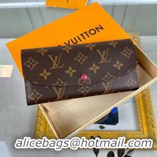 New Discount Louis Vuitton Monogram Canvas Emilie Wallet M60136 Red