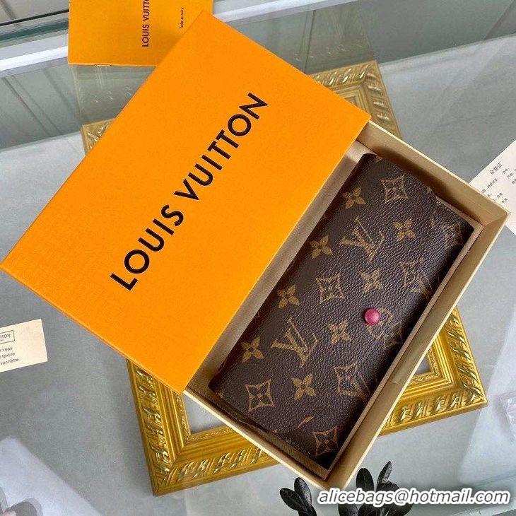 New Discount Louis Vuitton Monogram Canvas Emilie Wallet M60136 Red