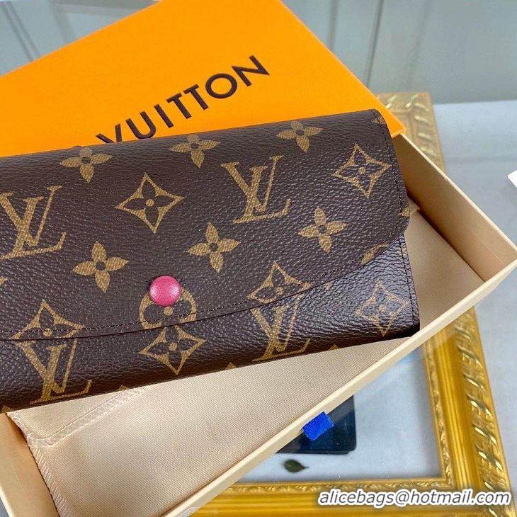 New Discount Louis Vuitton Monogram Canvas Emilie Wallet M60136 Red