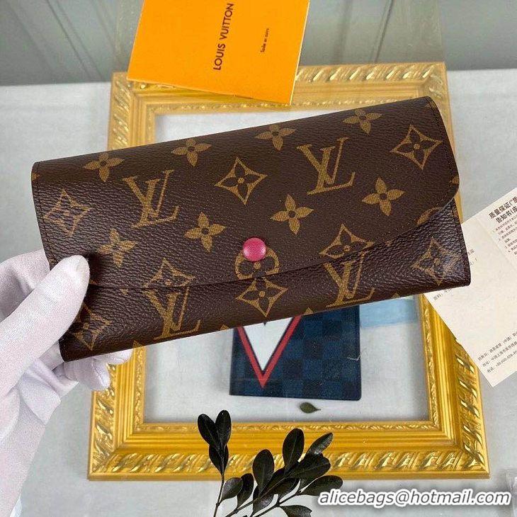 New Discount Louis Vuitton Monogram Canvas Emilie Wallet M60136 Red