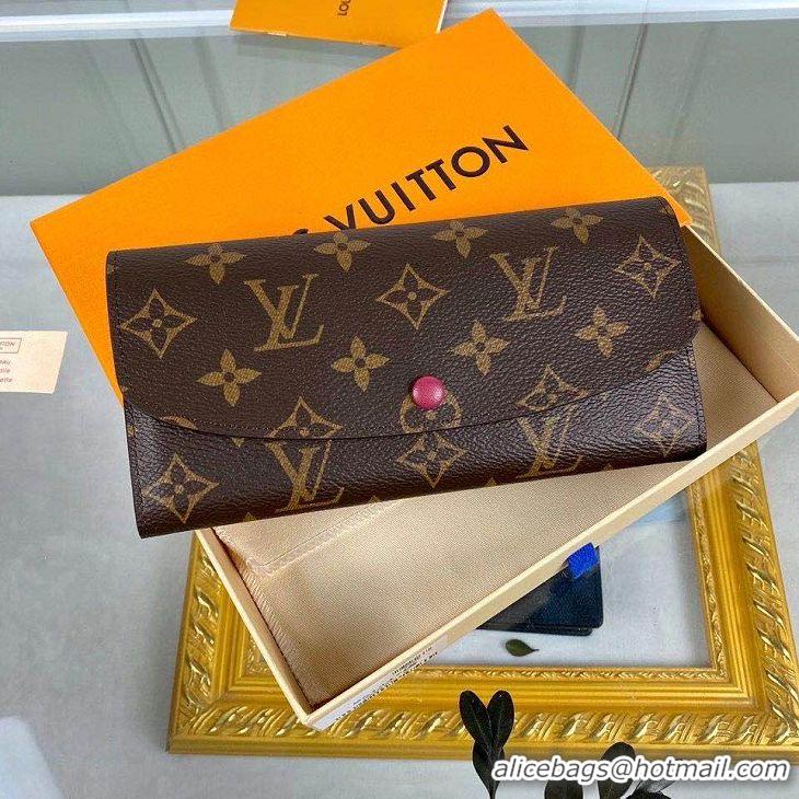 New Discount Louis Vuitton Monogram Canvas Emilie Wallet M60136 Red